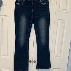 Classic Boot Cut Jeans in Deep Blue